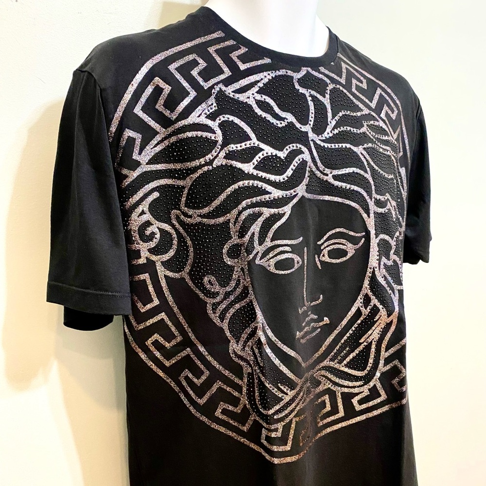 Versace Collection Black and Silver Short Sleeve Tee